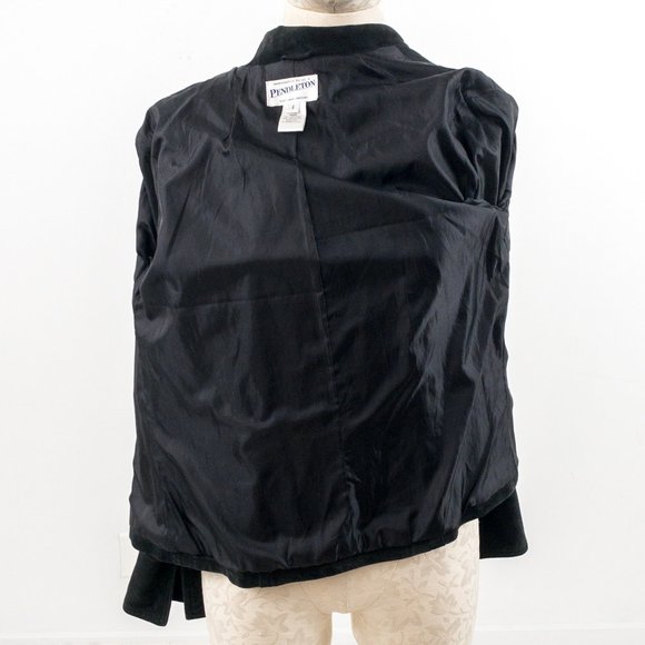 Vintage Pendleton S Suede Leather Jacket Vintage Black - Picture 10 of 11